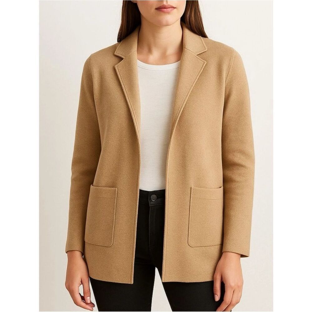 NWT J. Crew Sophie Sweater Blazer in  Camel Tan ~Merino Wool Size M